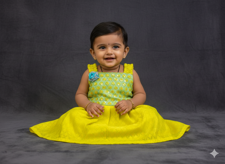 Sleeveless Traditional Baby Girl Gown
