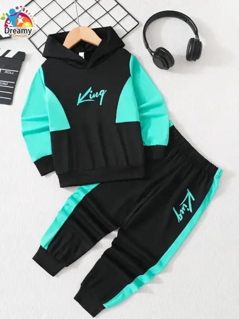 Daani Fashion latest trend KING printed  boys and girls HOODY and track pant